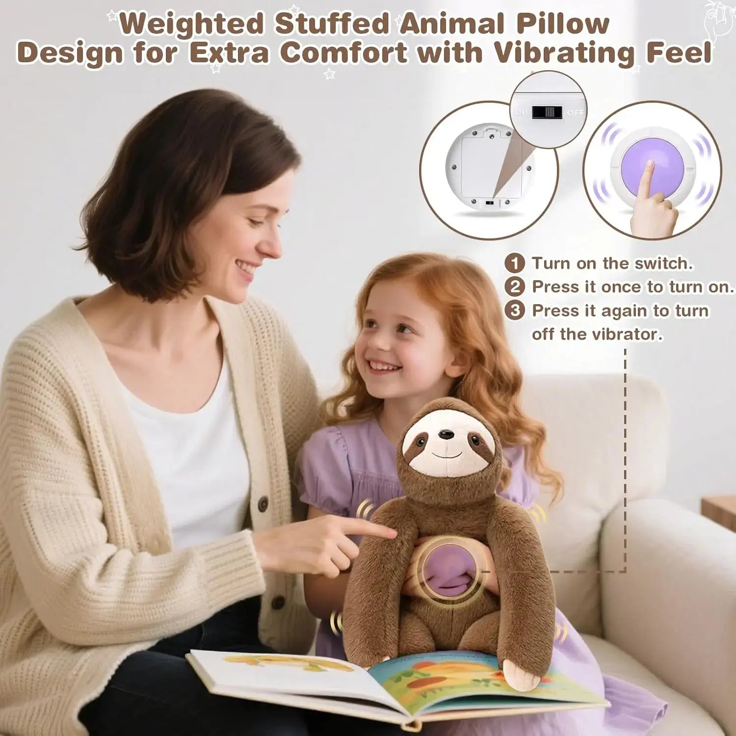 Sloth Doll Weighted Sensory Toys for reducing anxiety & improving focus