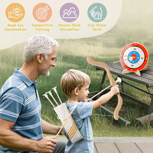 Wooden Bow and Arrow Set for Kids