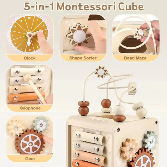Educational Activity Cube for Toddlers 1-3