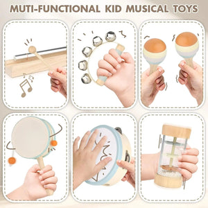 Drums & Bells - Wooden Montessori Instruments for 18M -4YS