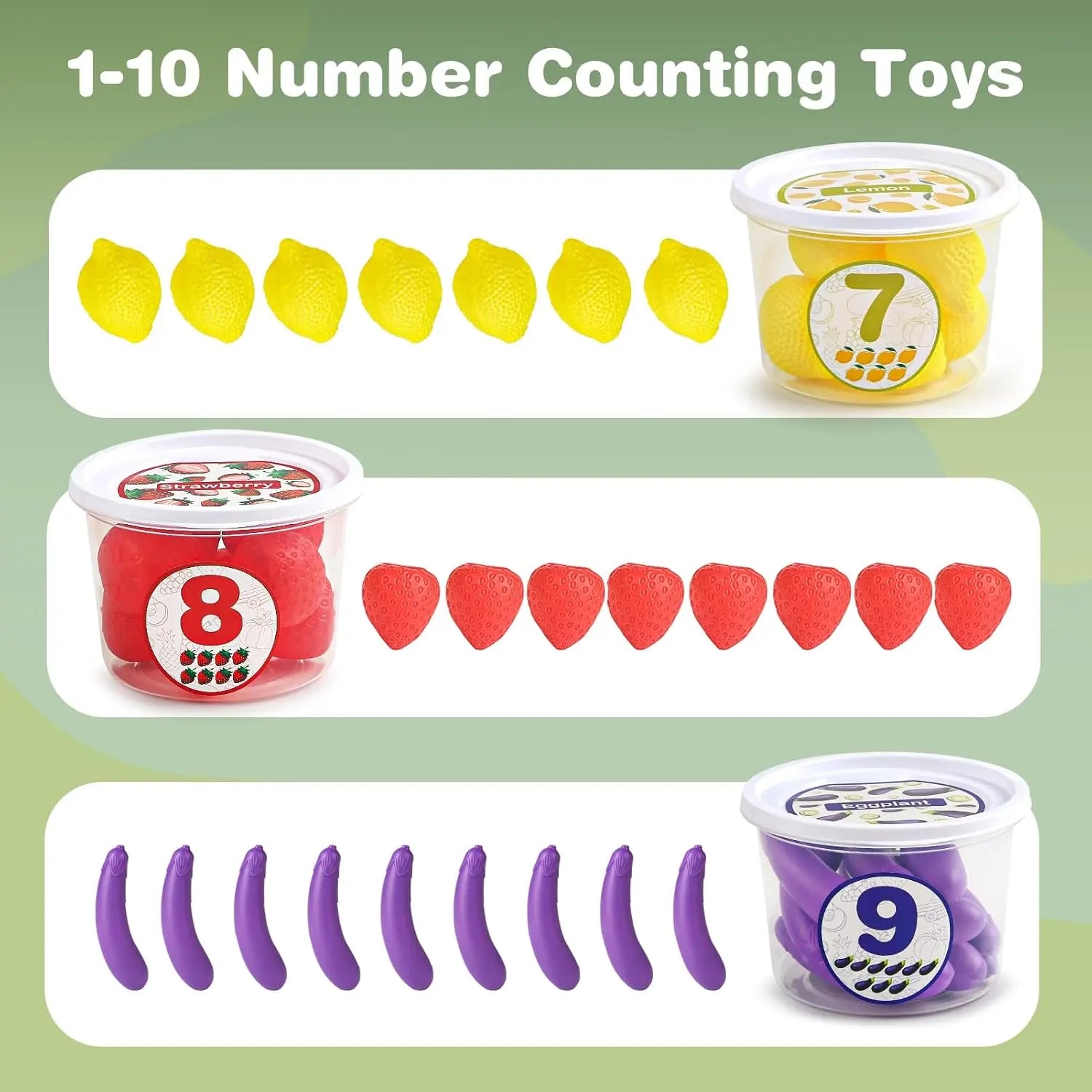 Color Sorting Toys with Play Food for Toddlers