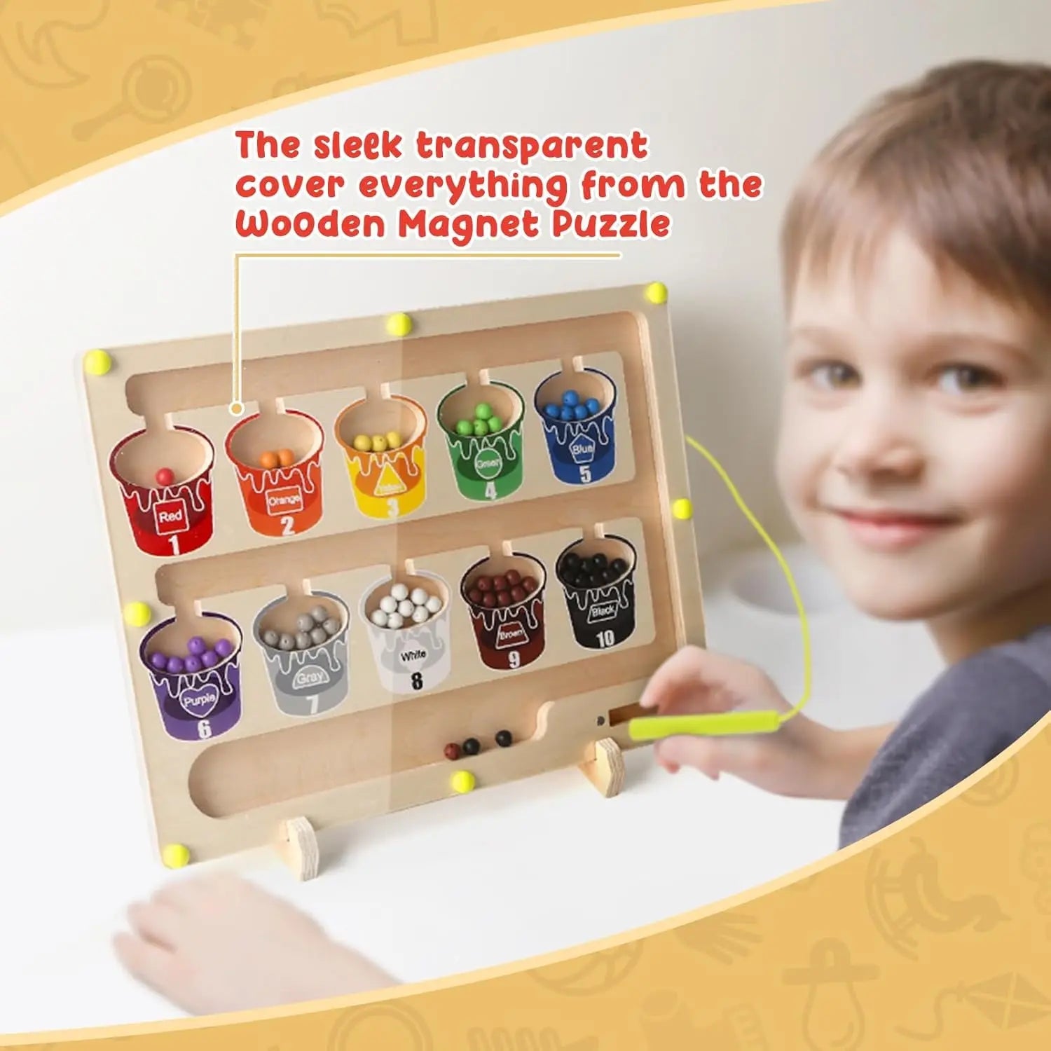 Magnetic Number and Color Maze for Toddlers