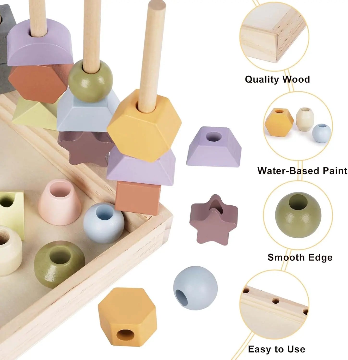 Educational Stacking & Threading Toys for Toddlers