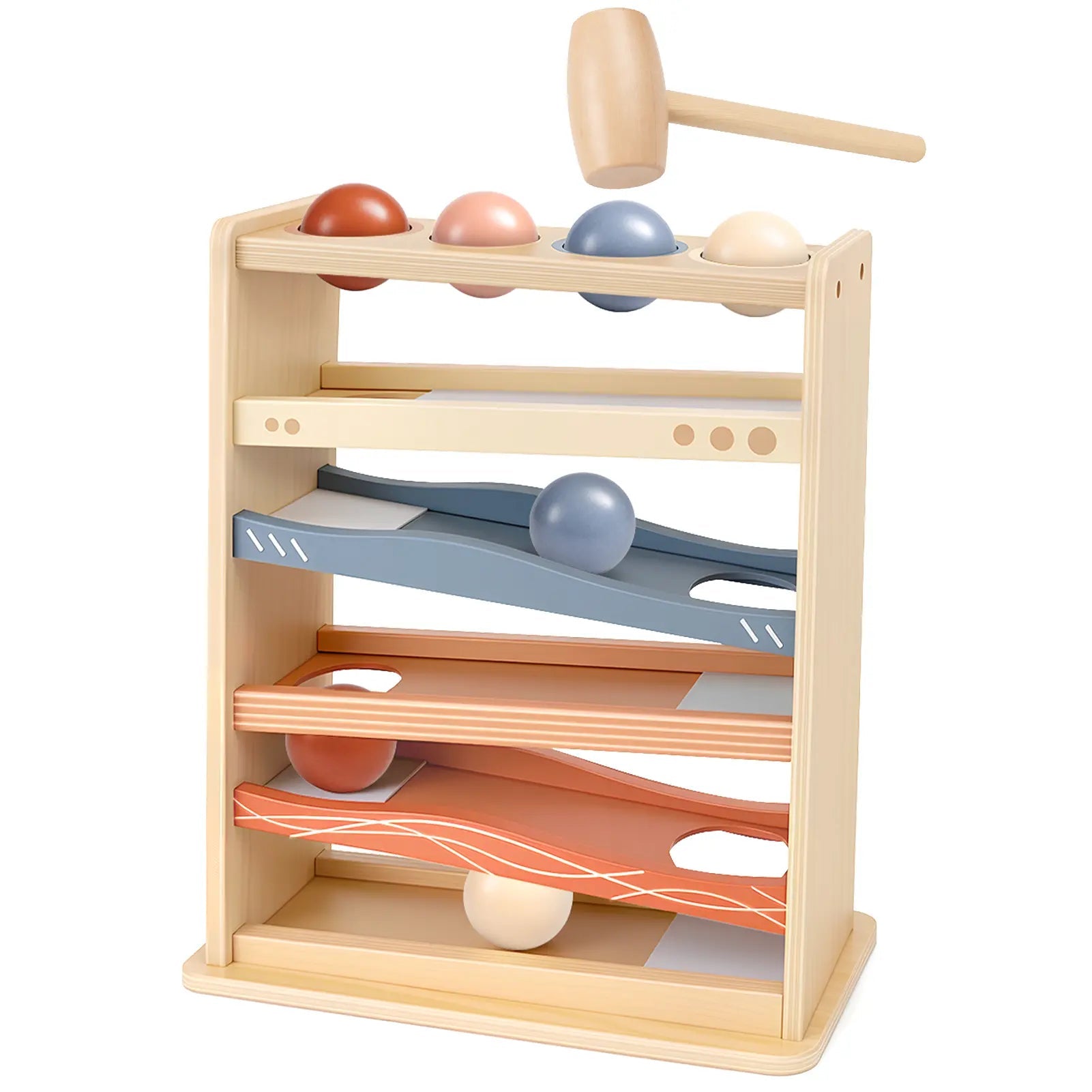 Wooden Rolling Ball Toy for 1–3 Year Olds