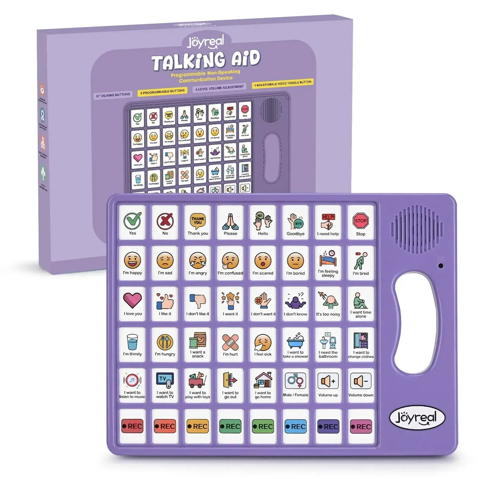 Plus AAC Communication Board for Language Learning (Purple)