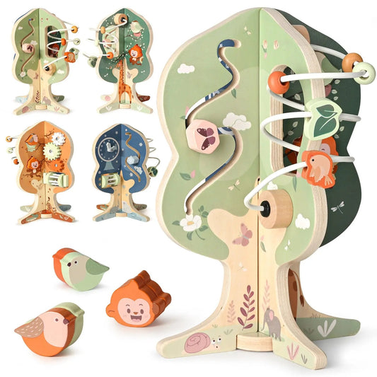 8-in-1 Wooden Activity Cube for 1-3 Year Olds