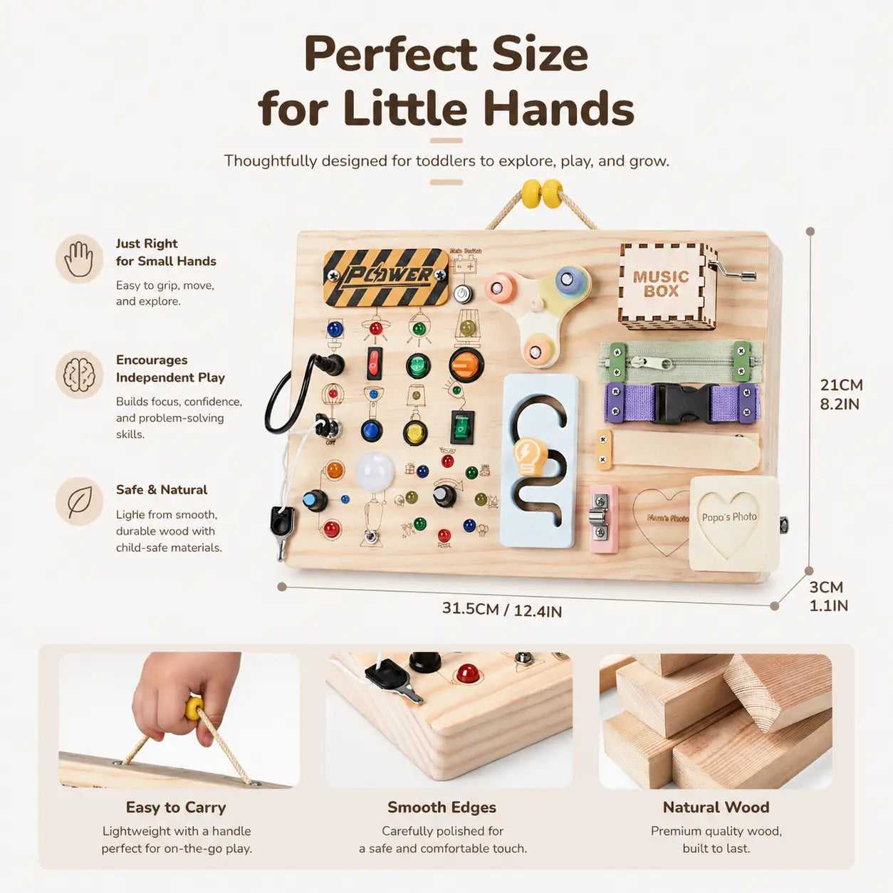 Montessori Busy Board for Early Learning Kids