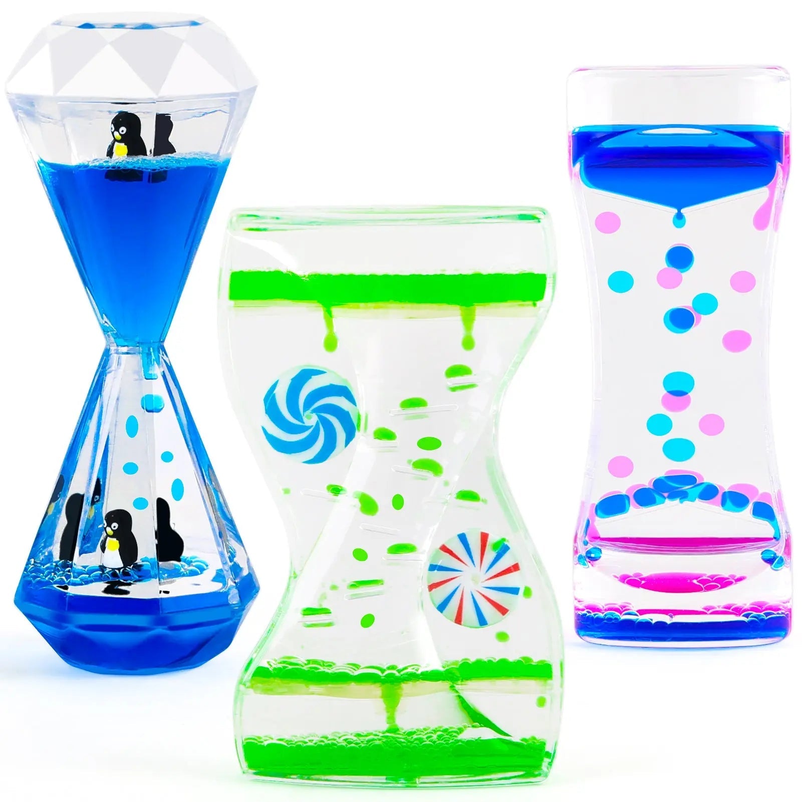 Set of 3 Liquid Motion Timers for Sensory Relaxation