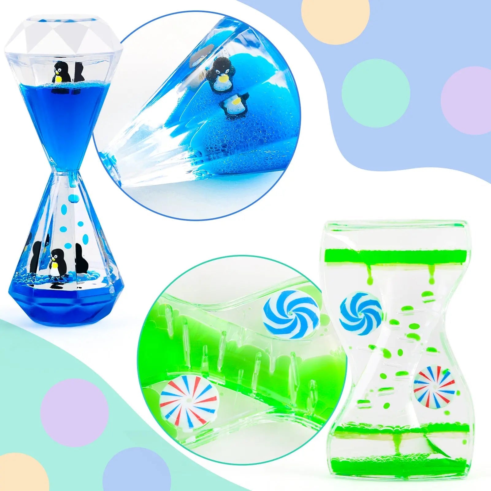Set of 3 Liquid Motion Timers for Sensory Relaxation
