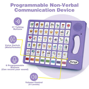 Plus AAC Communication Board for Language Learning (Purple)
