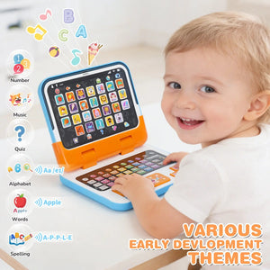 2-in-1 Speech Learning Laptop for Toddlers with Music & Sound