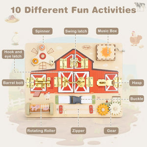 Montessori Busy Board for Toddlers – 10 Activities for Skill Development