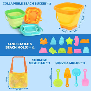 30PCS Collapsible Beach Toys Set for Kids Ages 3–10