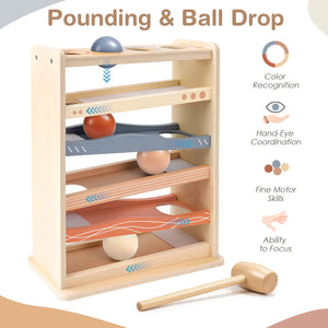 Wooden Rolling Ball Toy for 1–3 Year Olds