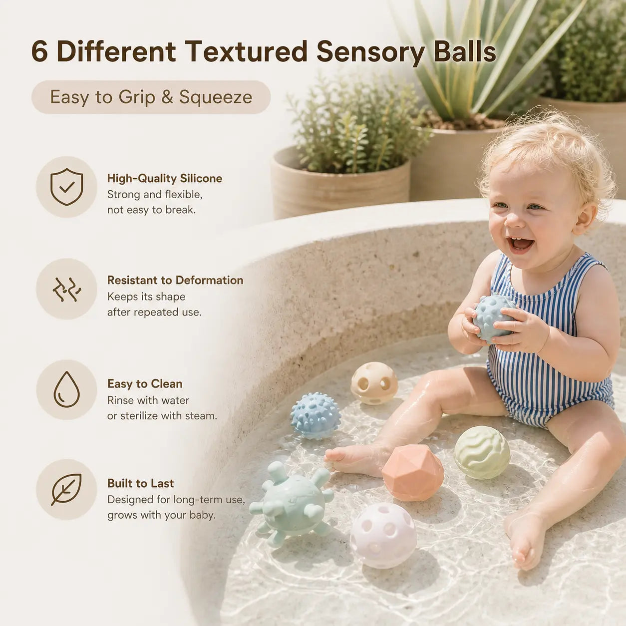 Silicone Sensory Montessori Baby Toy for Toddlers 6M - 2YS