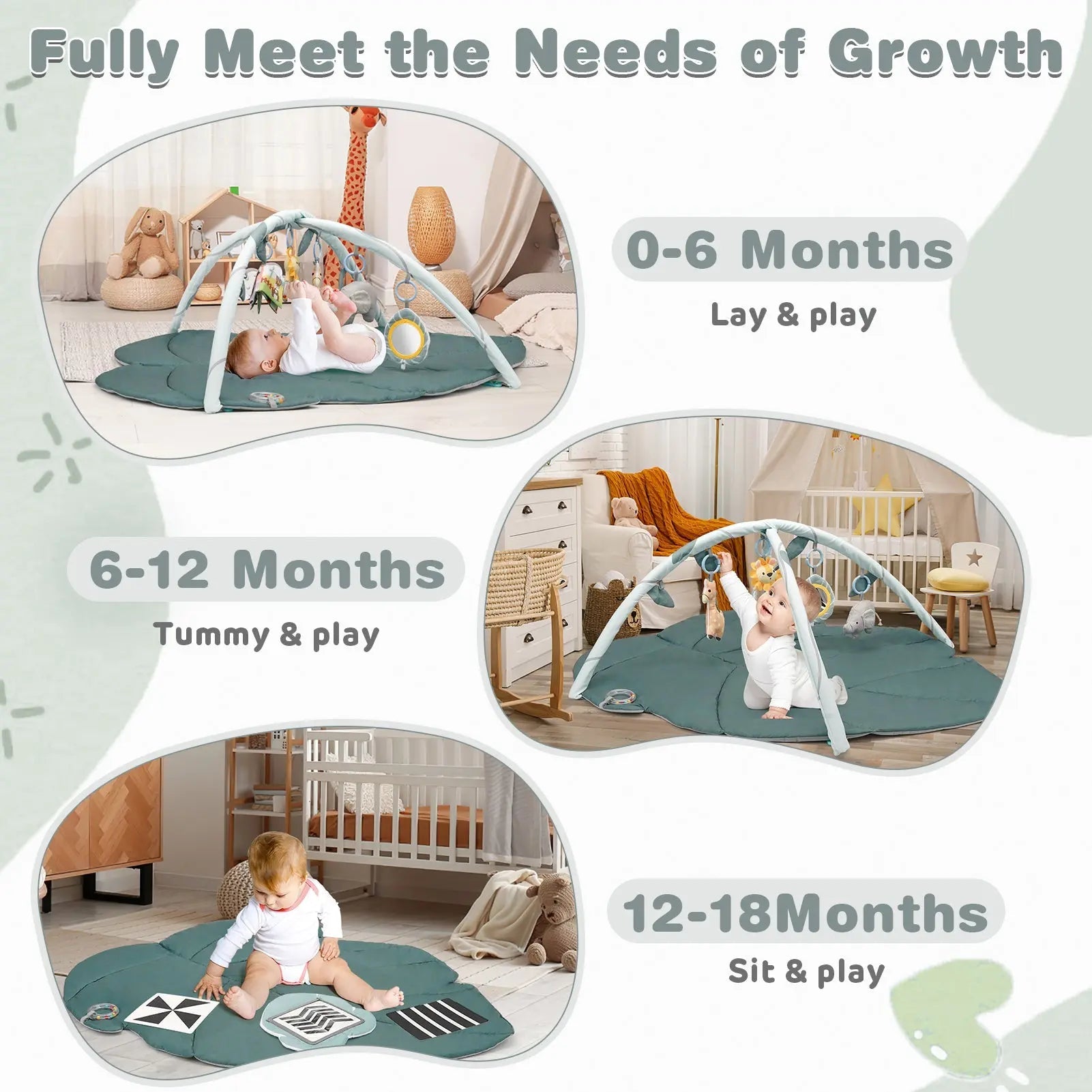 6-Toy Sensory Tummy Time Mat for Newborns 0–6M