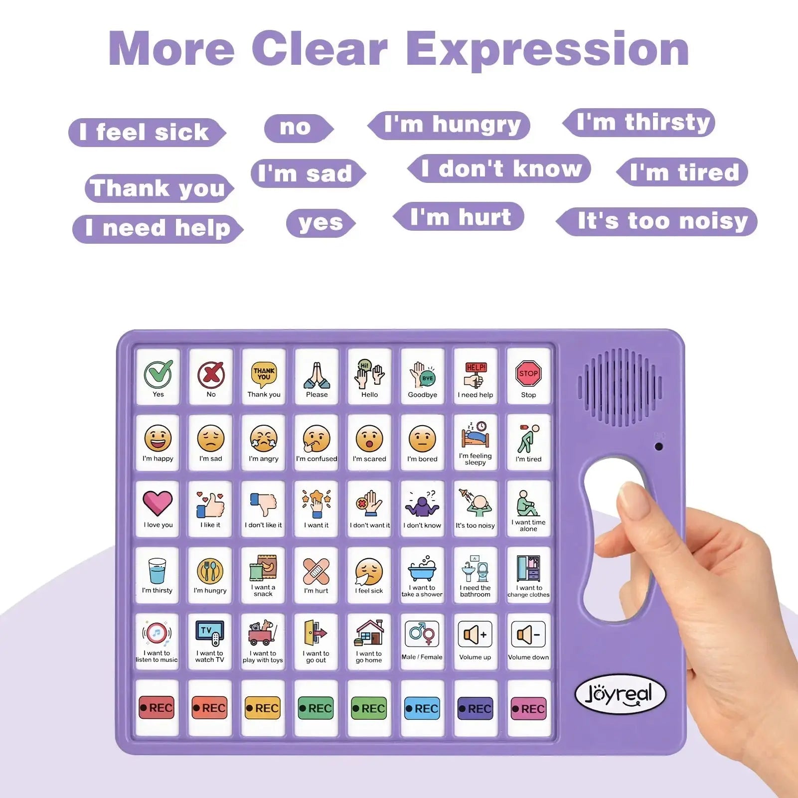 Plus AAC Communication Board for Language Learning (Purple)