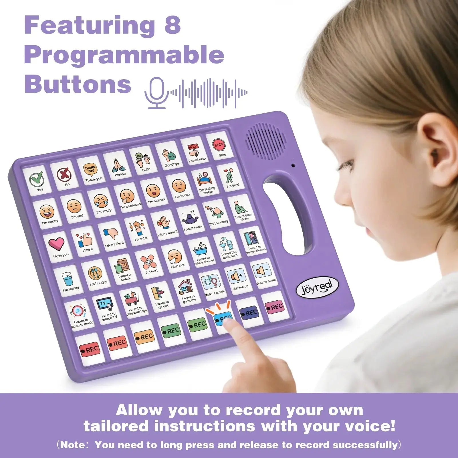 Plus AAC Communication Board for Language Learning (Purple)