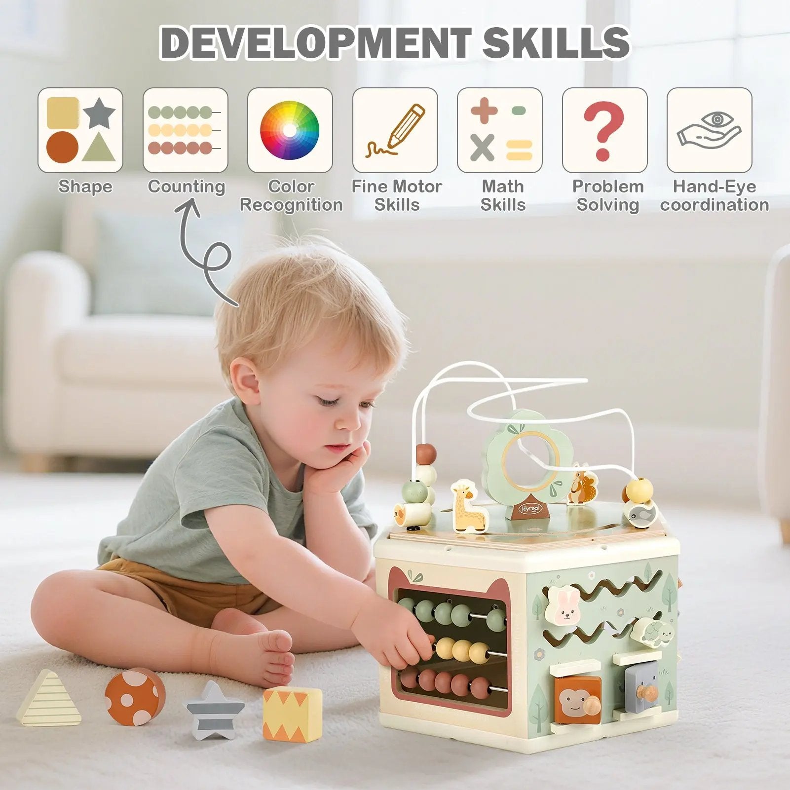 Wooden Activity Cube 11-in-1 Montessori Toys for 18M - 4YS