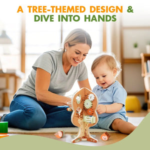 8-in-1 Wooden Activity Cube for 1-3 Year Olds