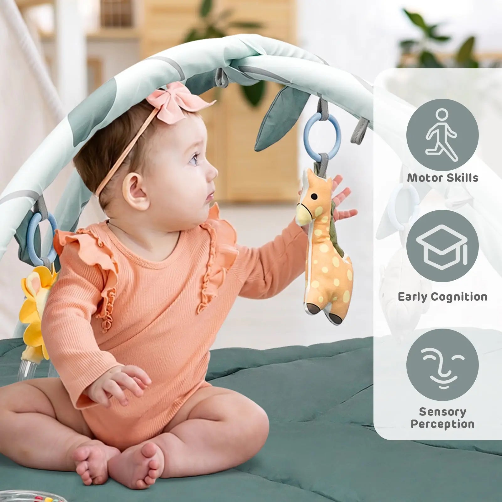 6-Toy Sensory Tummy Time Mat for Newborns 0–6M