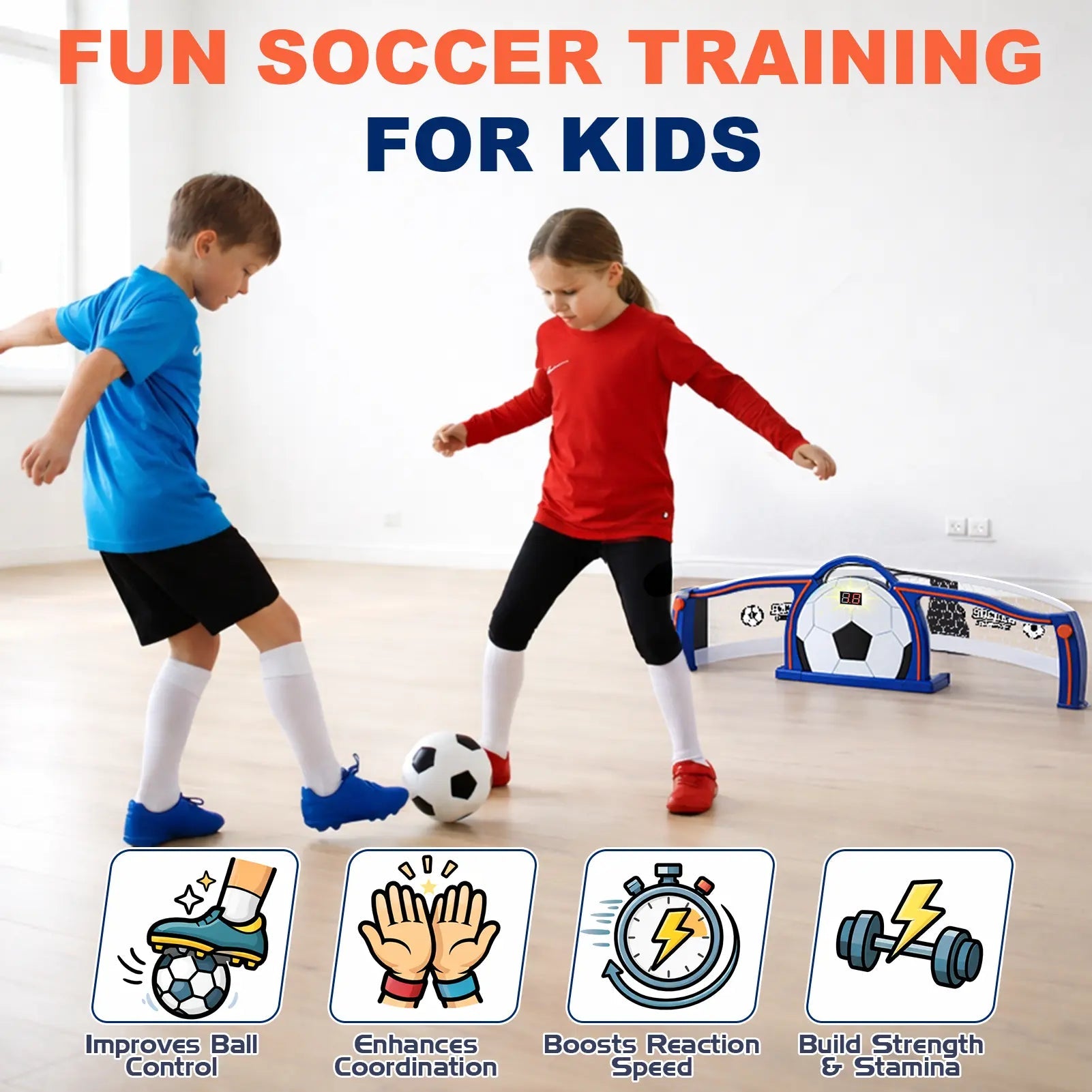 Interactive Soccer Trainer for Kids 6+ with Scoring