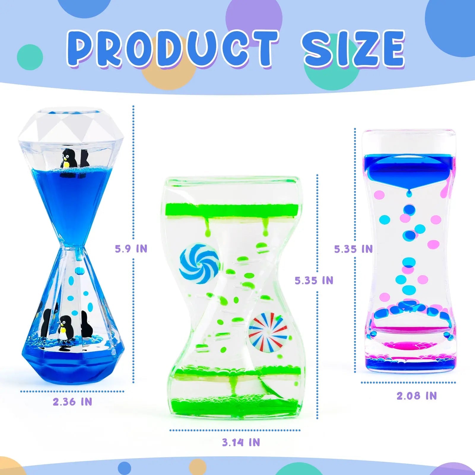 Set of 3 Liquid Motion Timers for Sensory Relaxation