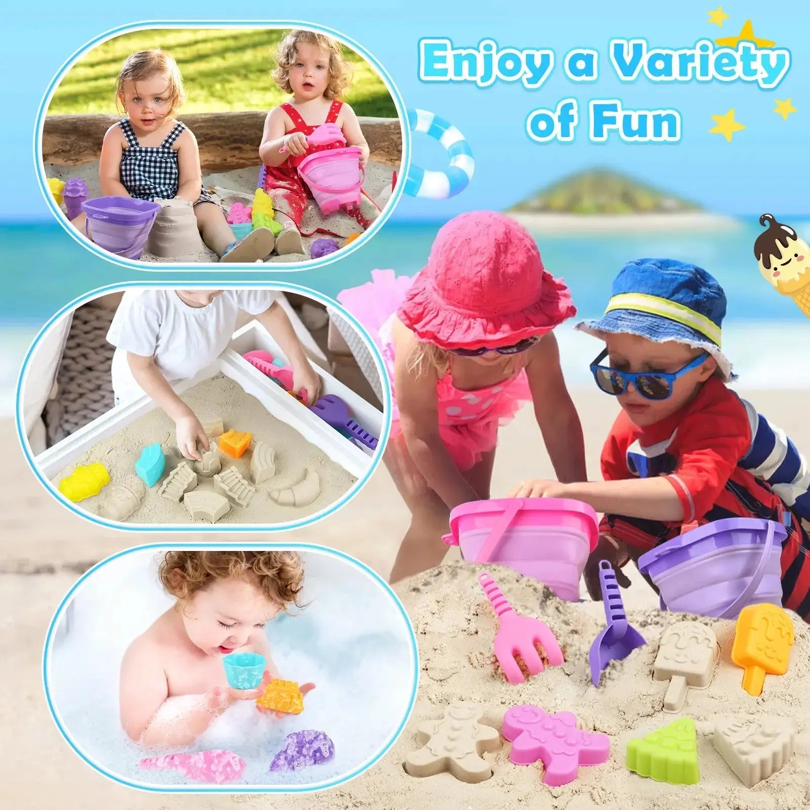 Sand Play Travel Kit for Kids Ages 3–10