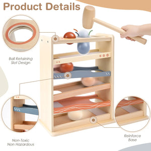 Wooden Rolling Ball Toy for 1–3 Year Olds