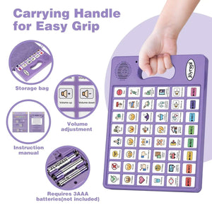 Plus AAC Communication Board for Language Learning (Purple)