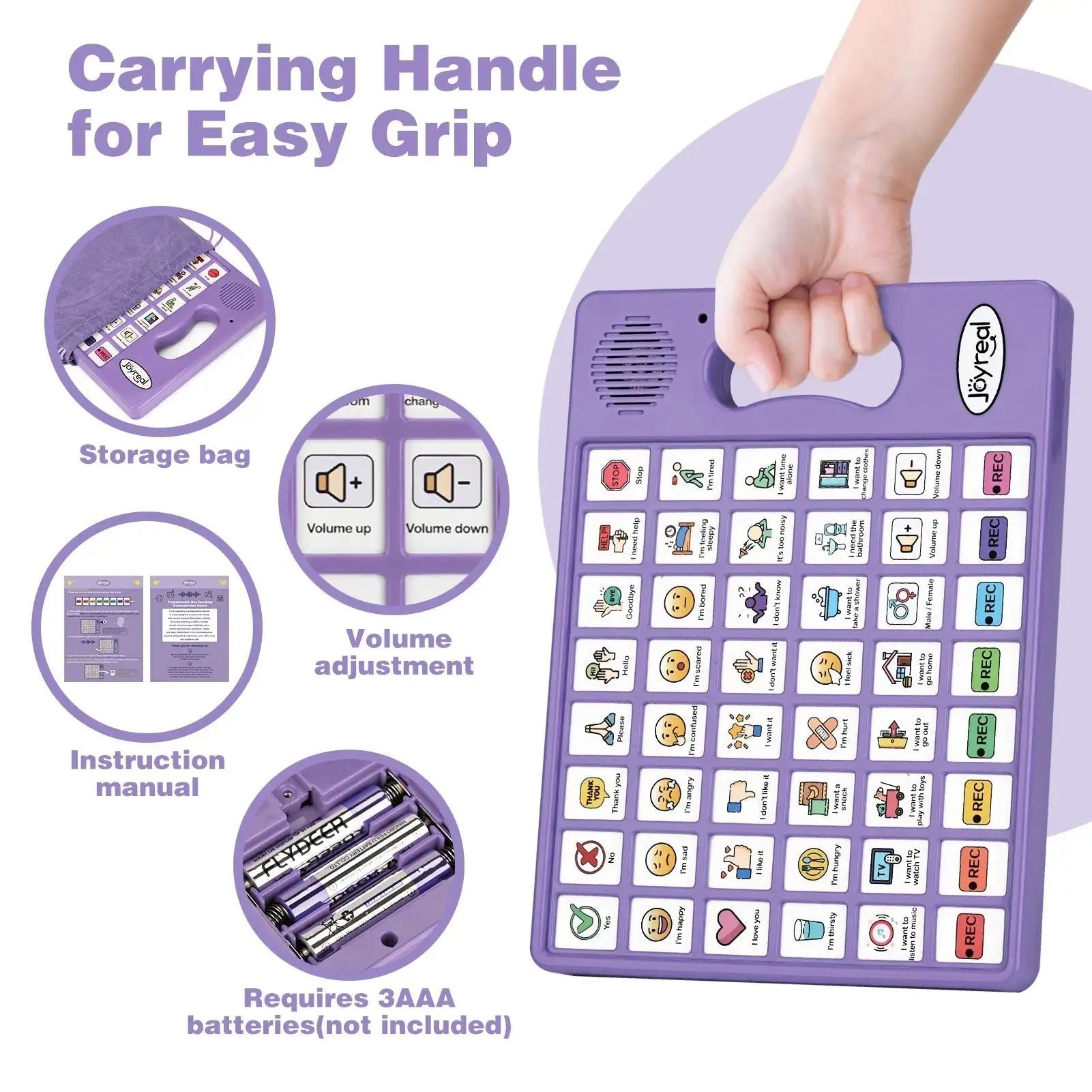 Plus AAC Communication Board for Language Learning (Purple)