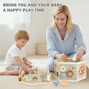 Wooden Activity Cube 11-in-1 Montessori Toys for 18M - 4YS