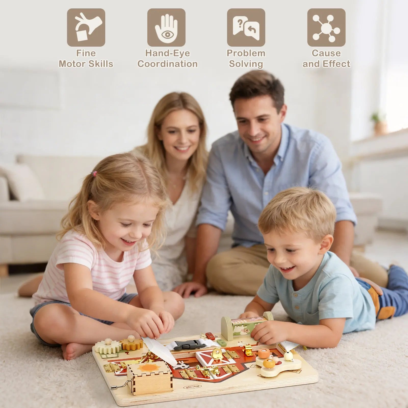 Montessori Busy Board for Toddlers – 10 Activities for Skill Development