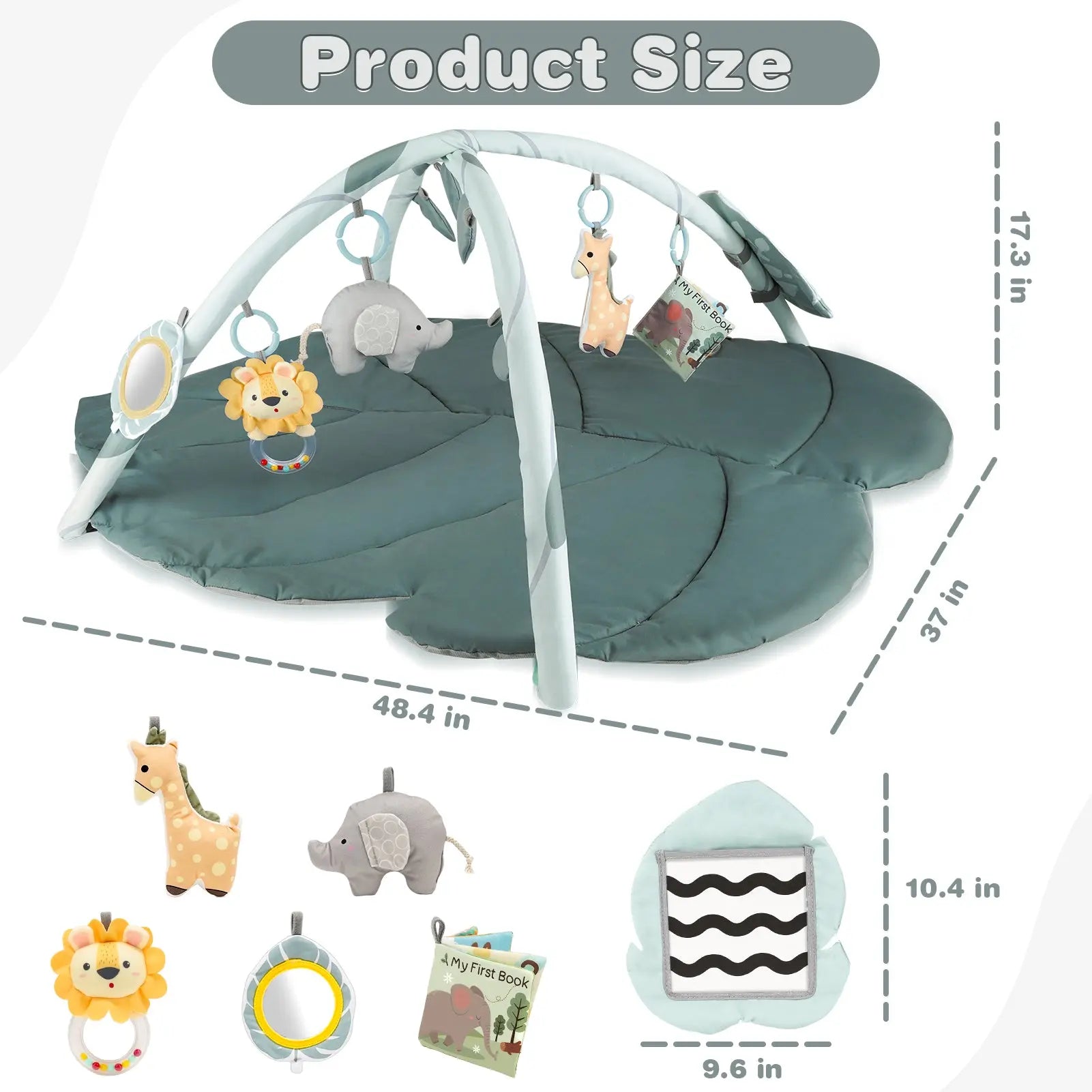 6-Toy Sensory Tummy Time Mat for Newborns 0–6M