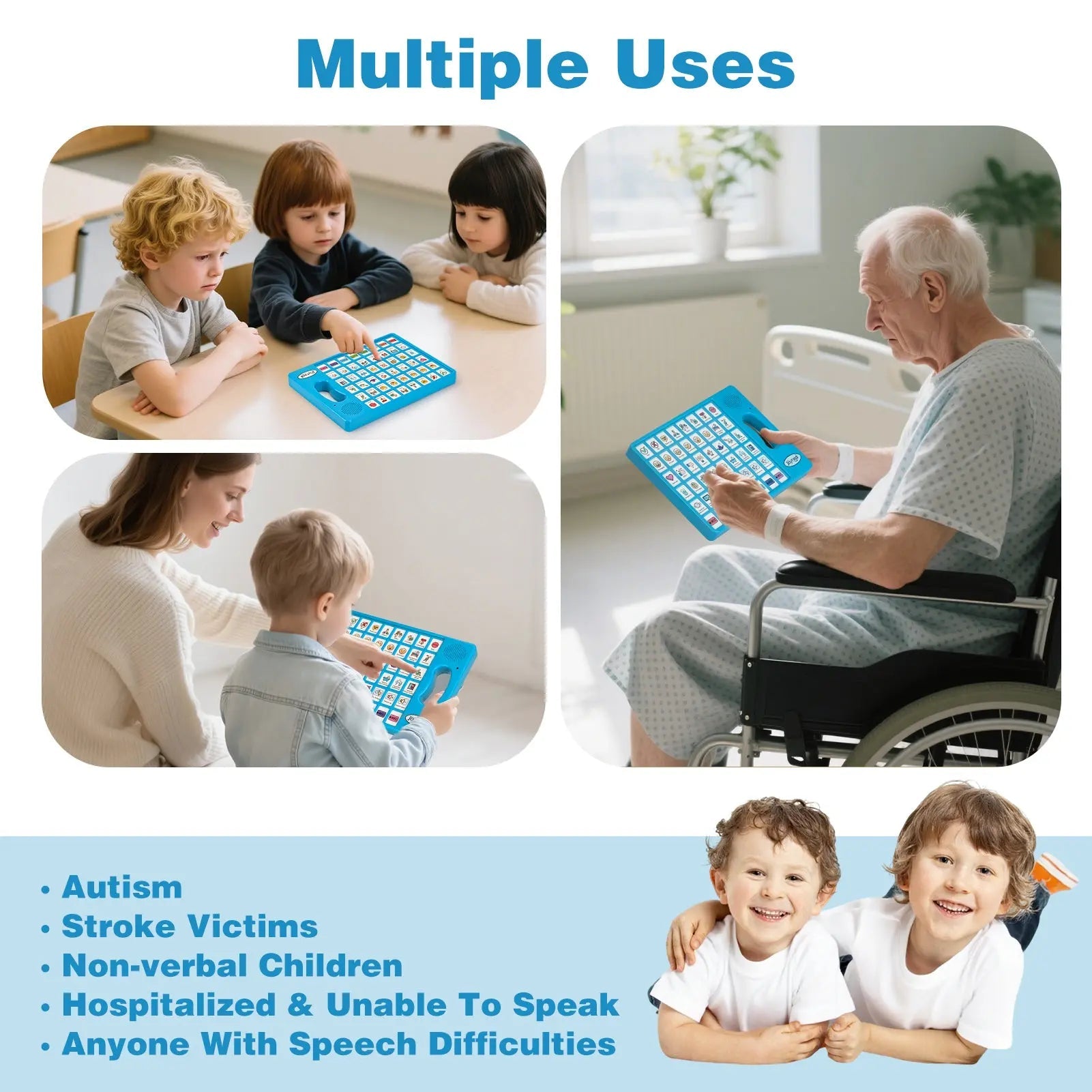 Plus AAC Communication Board for Speech Support Language Learning