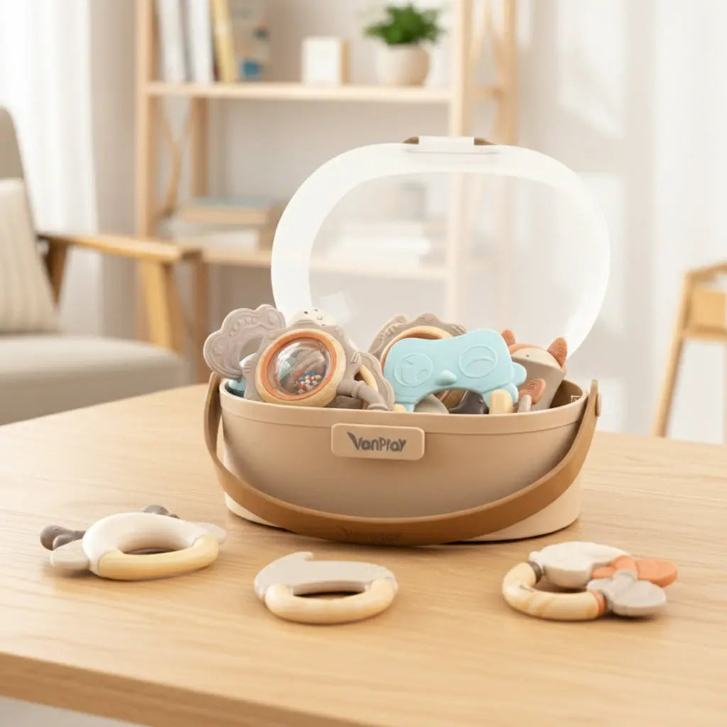Baby Rattles Teething Toys with Soft Textures