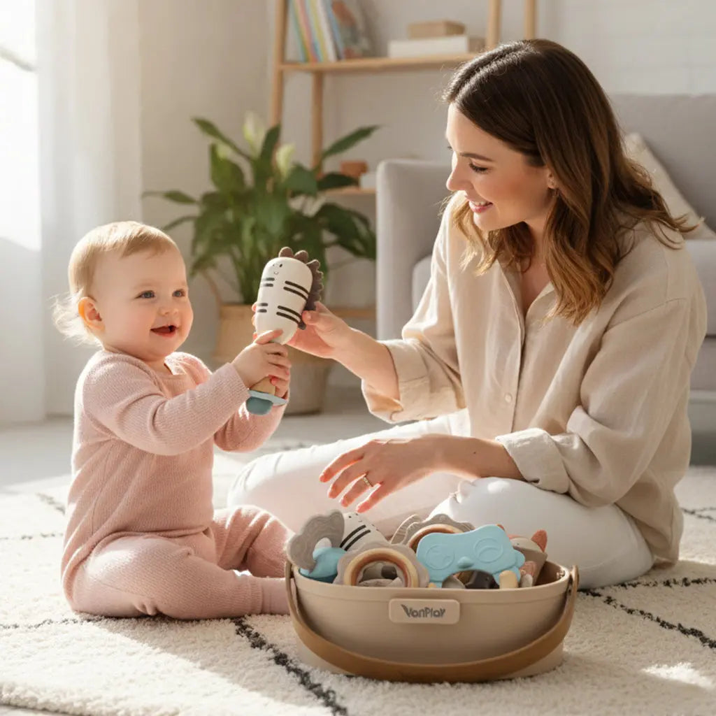 Baby Rattles Teething Toys with Soft Textures