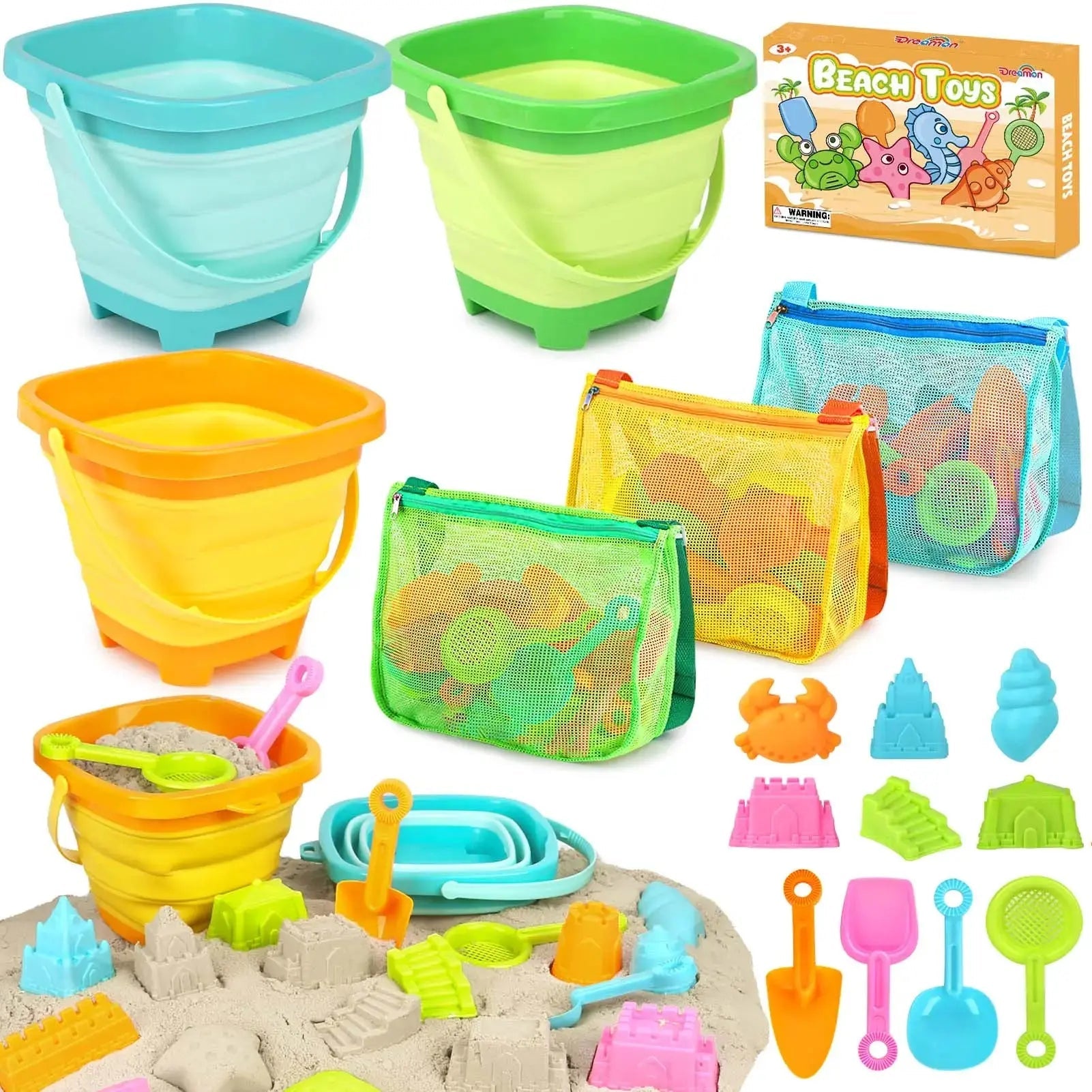 30PCS Collapsible Beach Toys Set for Kids Ages 3–10