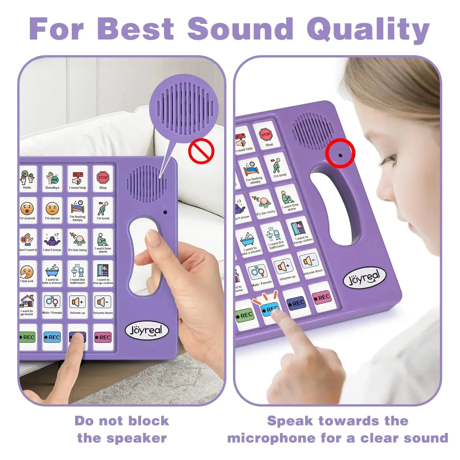 Plus AAC Communication Board for Language Learning (Purple)