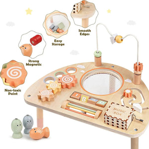 Montessori 8-in-1 Wooden Activity Table for Toddlers