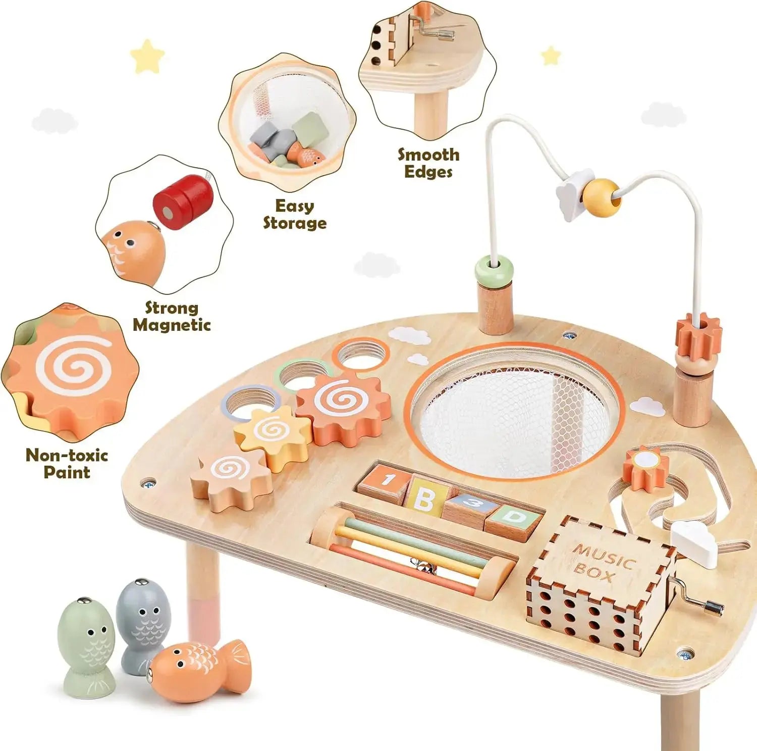 Montessori 8-in-1 Wooden Activity Table for Toddlers