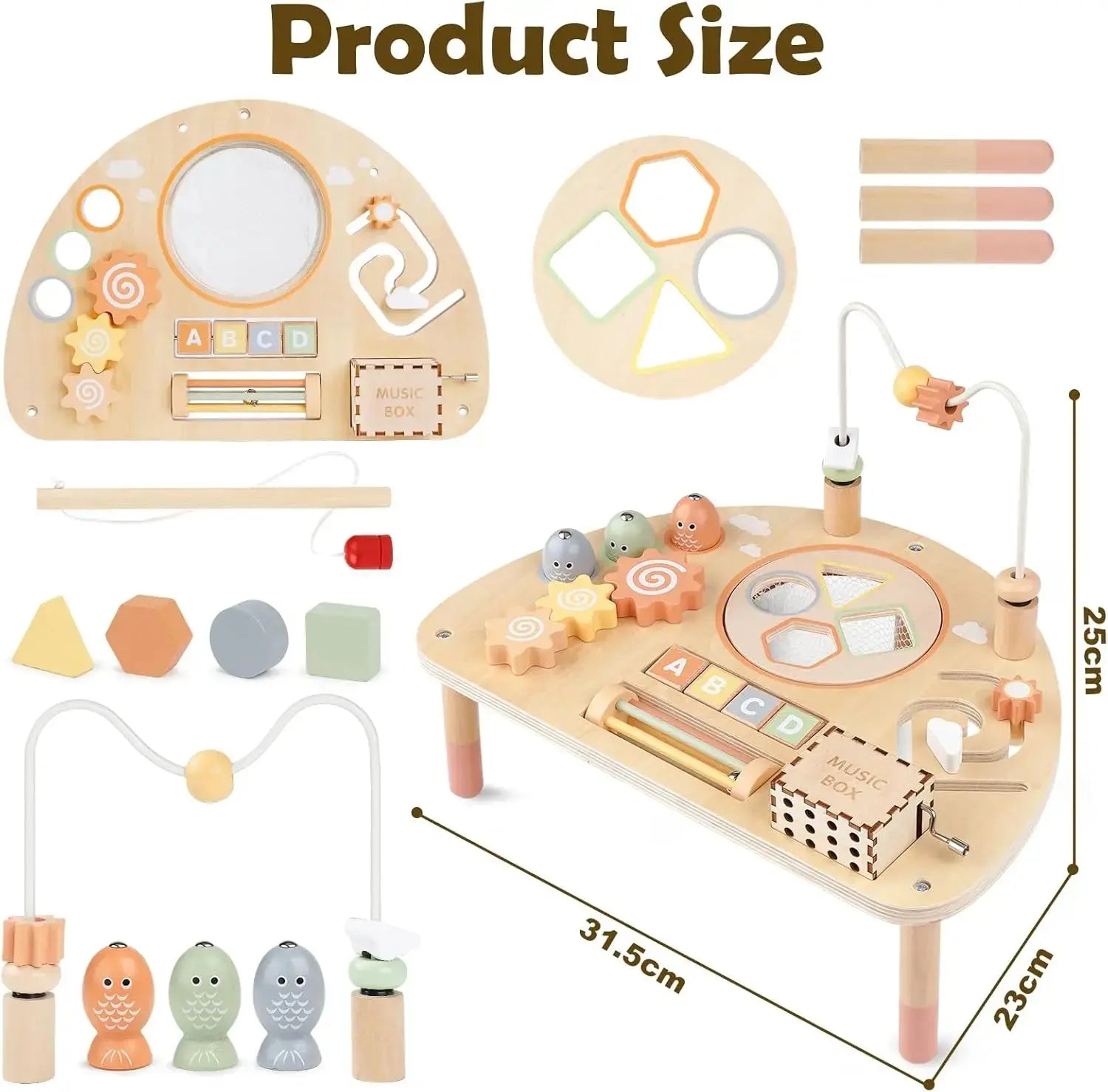 Montessori 8-in-1 Wooden Activity Table for Toddlers