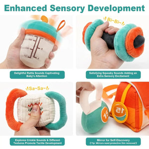 Workout Plush Toy with Rattle for Toddlers