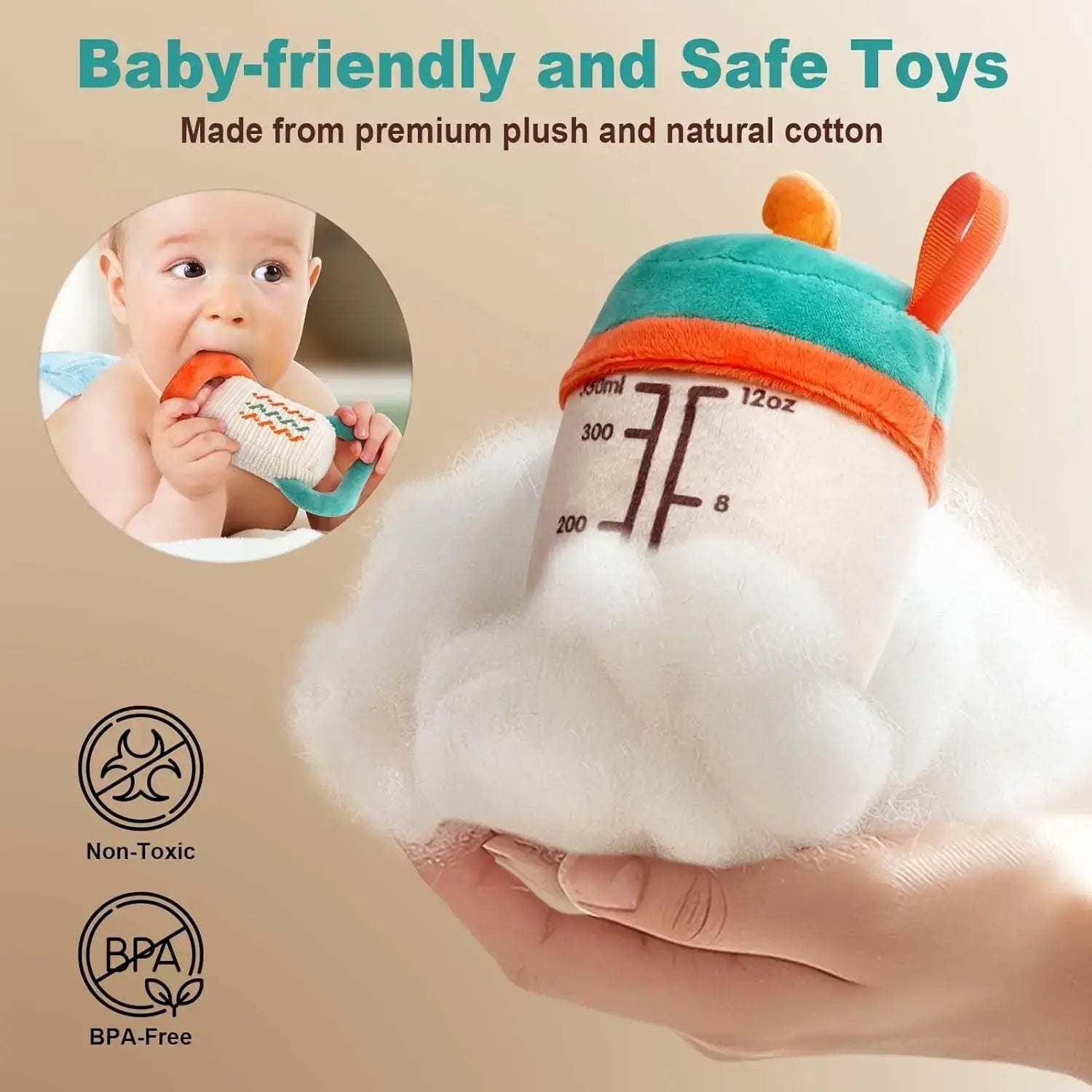 Workout Plush Toy with Rattle for Toddlers