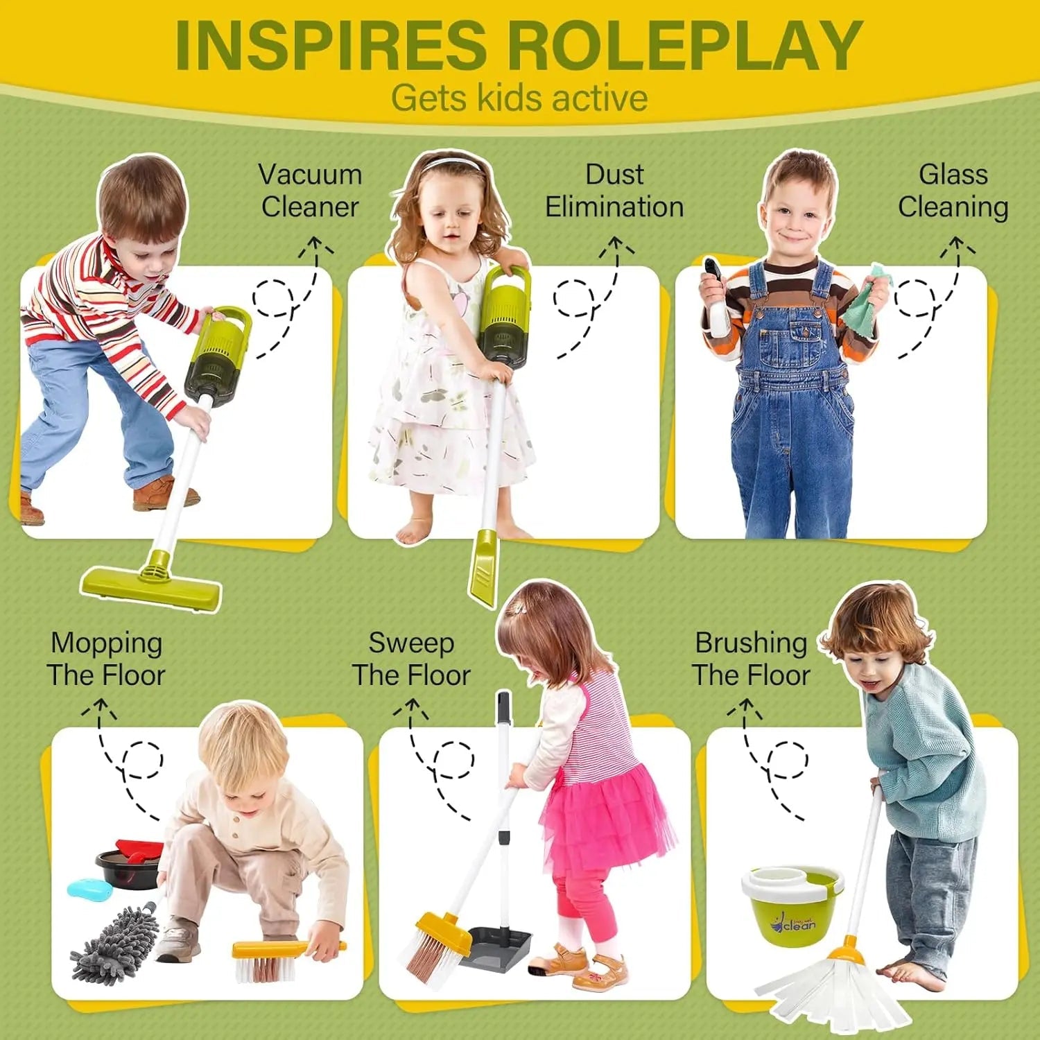 Kids Cleaning Toy Set for Age 3-7