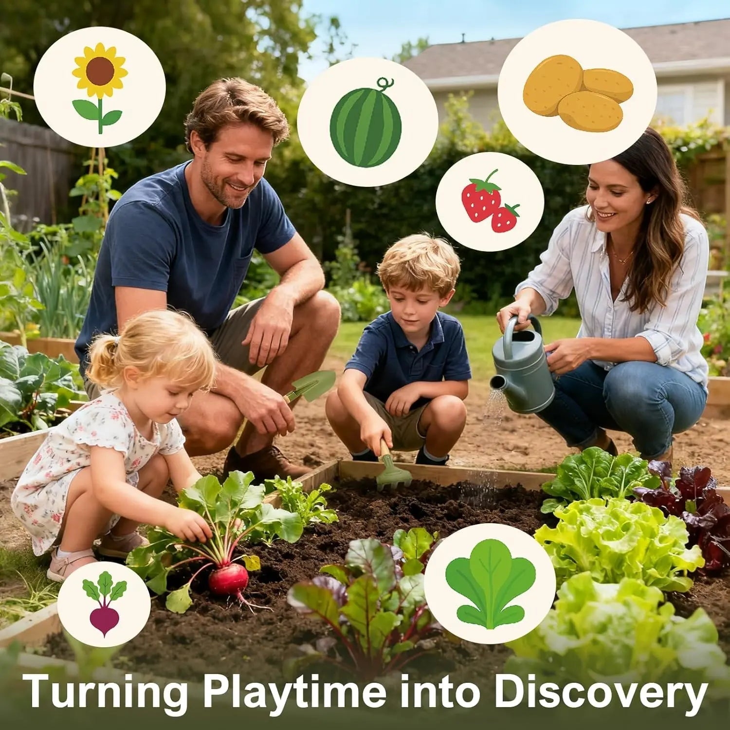 Kids Gardening & Bug Catcher Kit Wooden Planting Toys