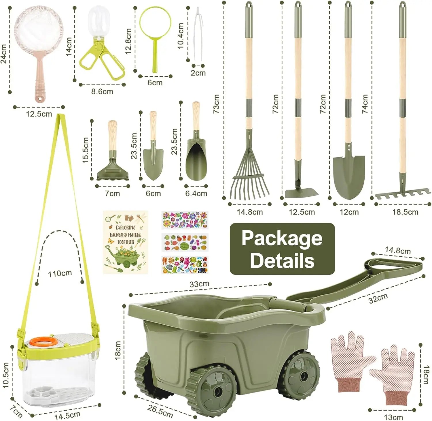 Kids Gardening & Bug Catcher Kit Wooden Planting Toys