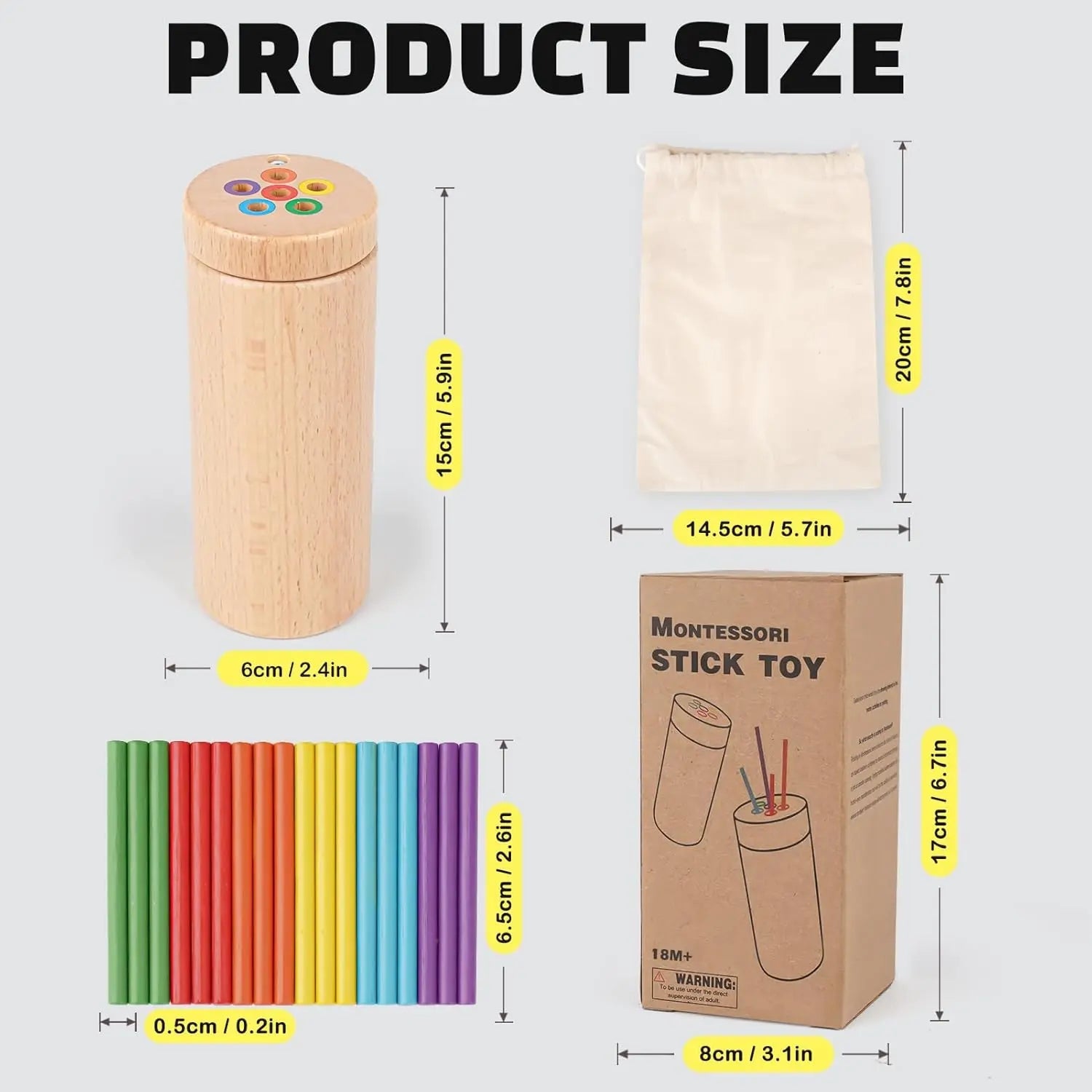 Wooden Color Sorting Toys for Preschool Kids