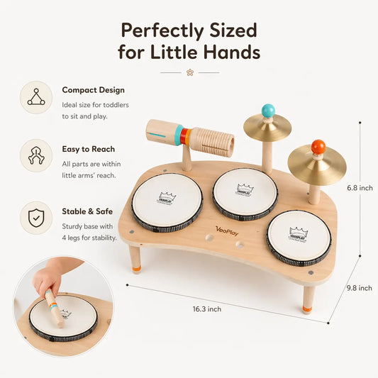 Little Beat Makers – Wooden Music Table & Drum Set