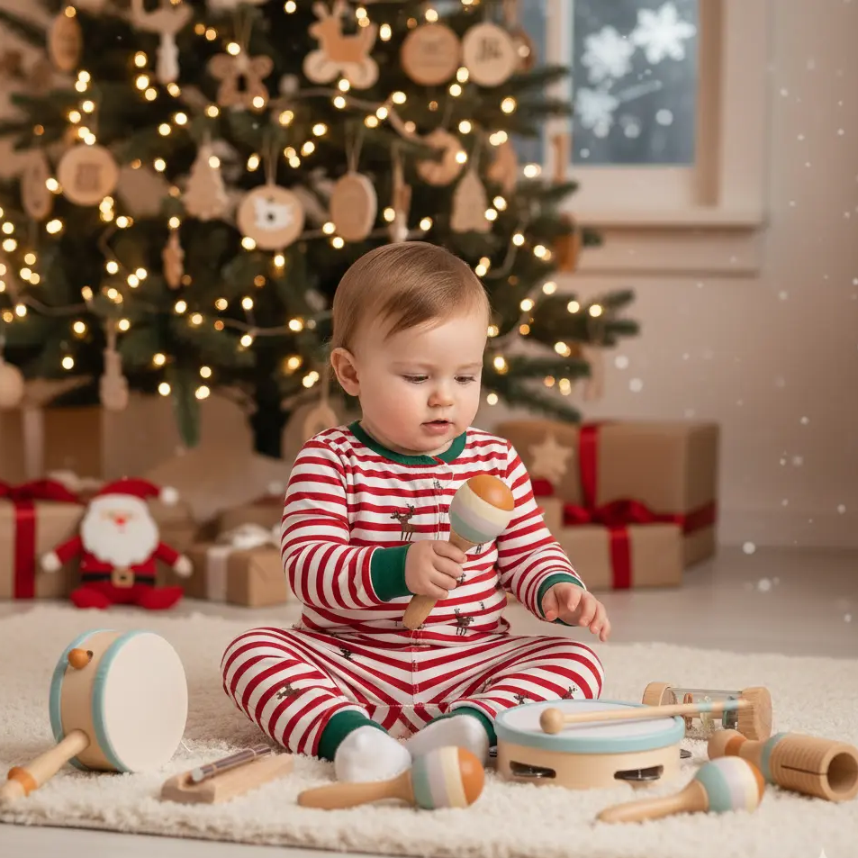 Drums & Bells - Wooden Montessori Instruments for 18M -4YS